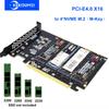 Адаптер PCIe 4.0 X16 на 4x NVME M.2 SSD GEN4 PCIe 4.0 для материнской платы ПК X1 X4 X8 X16 Карта расширения для 2230 2242 2260 2280