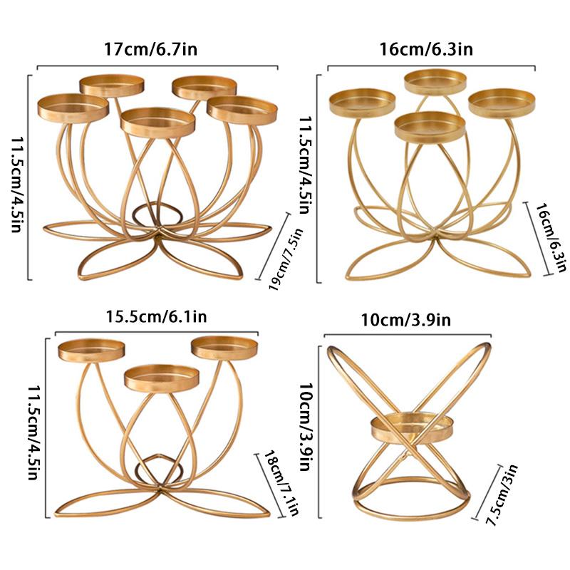 1 шт. реквизит для ужина при свечах, романтический, устойчивый к ржавчине, элегантный, многоголовый, золотой, железный подсвечник, украшение стола, подсвечники