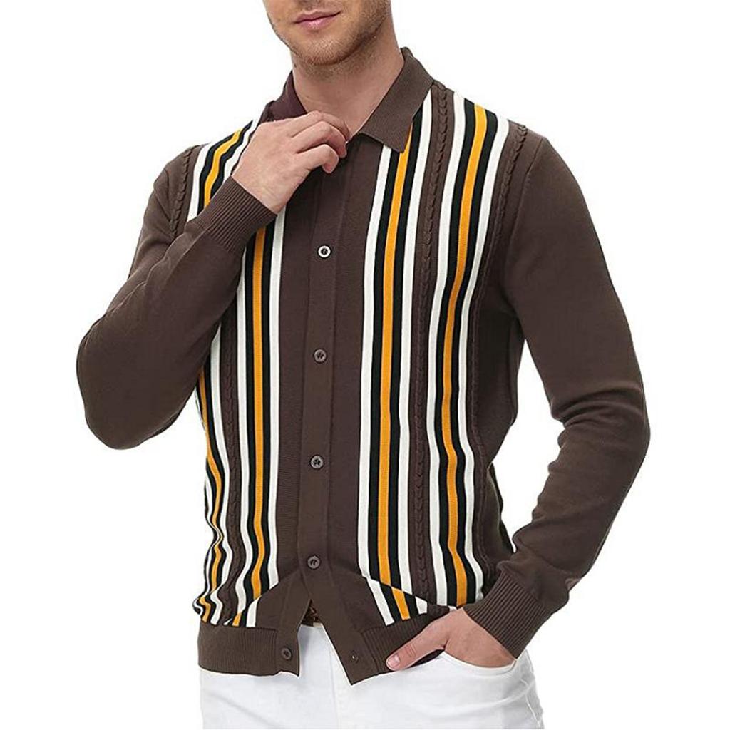 Spring And Men's Long Sleeve Sweater Striped Business Sweater