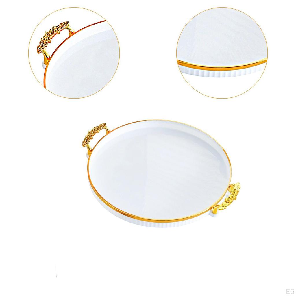 Round Serving Tray Cake Display Plate Versatile Easy to Clean Durability Fruit Food Storage