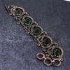 Natural Peridot Gemstone Handmade Copper Wire Wrap Bracelet 7-8" p2S69