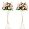 Золотые вазы для центральных элементов, 31,1 дюйма в высоту, металлическая ваза-труба, дорожка для свадебной вечеринки, центральный элемент для ужина, подставка для цветов
