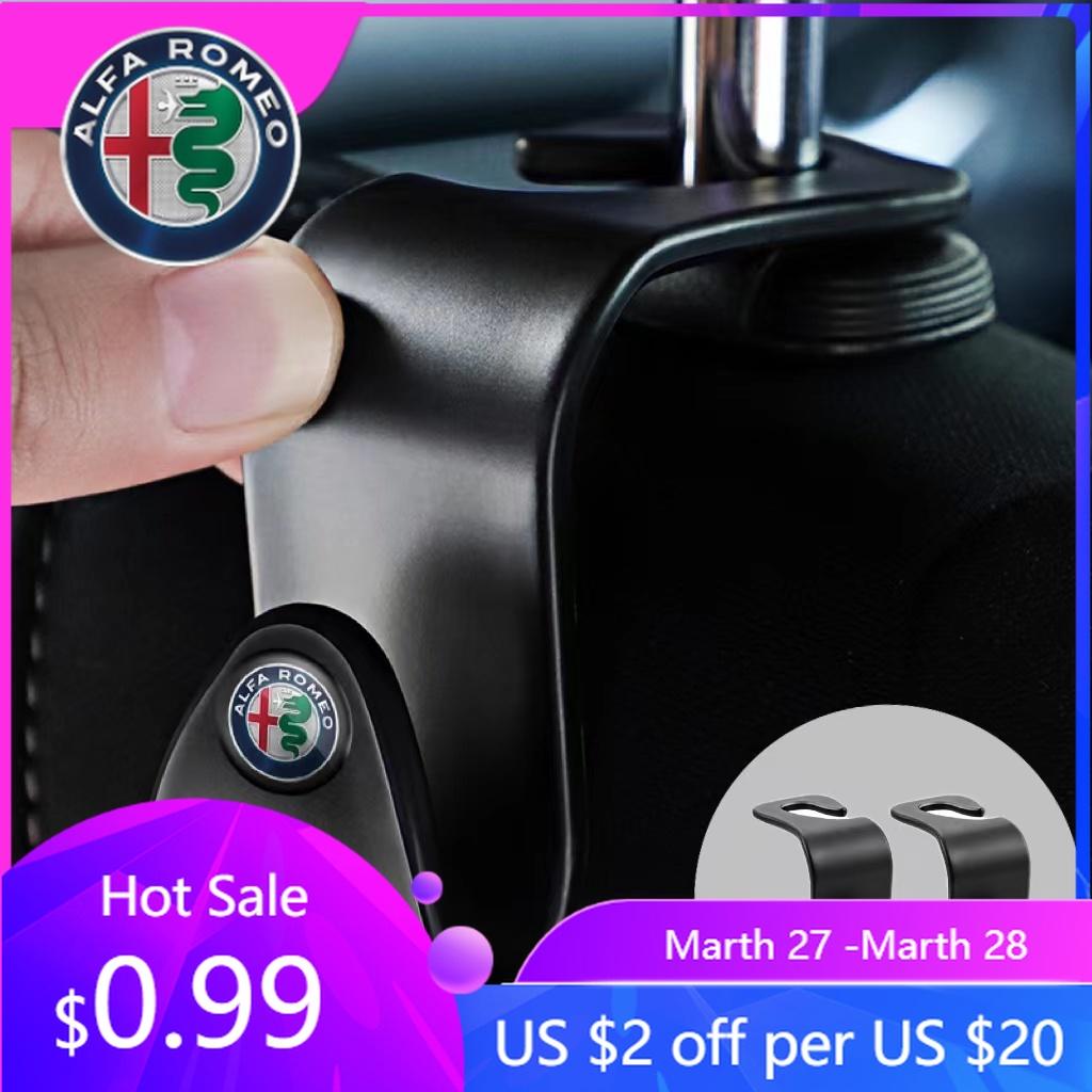 NPSBC1 For Alfa Romeo ABS Car Styling Seat Back Hooks Accessories For Alfa Romeo Giulietta GT 159 147 156 Mito Brera Giulia F1 Stelvio
