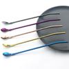 2Pcs/Set Reusable Long Straw Spoon Multicolor Stainless Steel Straws Tea Scoop Bar Cocktail Coffee Stirring Drinking Spoon