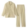 Gunze Fire Acedron Long Sleeve Cardboard Knit Beige Men's Pajamas, (SG4615)