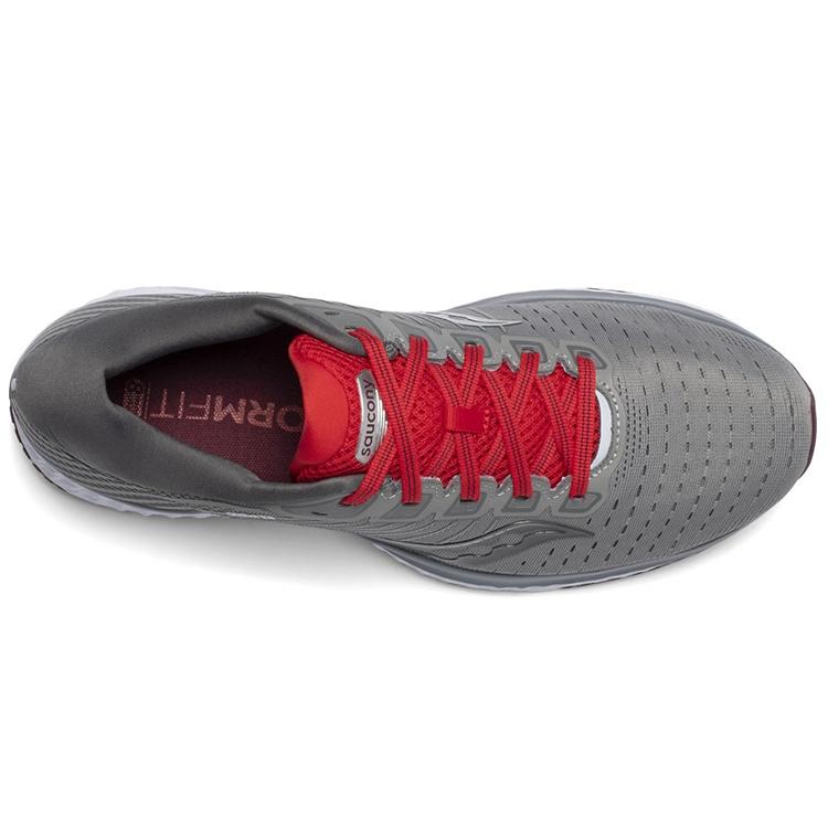 SAUCONY Руководство 13 Сетка Нескользящая Поддержка Легкие Низкие Повседневные Беговые Кроссовки Мужские Серый Красный S20548-30