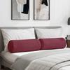 Bolster Cushions 2 Pieces Burgundy Red Ø 25 x 70 cm Fabric
