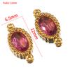 10pcs Colorful Crystal Charm Double Holes Bracelet Connector Stainless Steel Necklace Earring Oval Pendants DIY Jewelry Findings