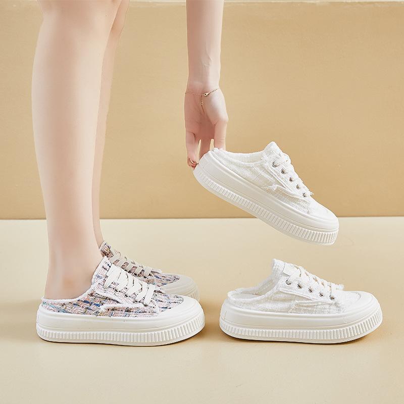 Fashion versatile cool slippers spring and summer 2025 new versatile casual cool slippers thick-bottomed bag head half slippers women