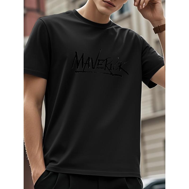 Мужская футболка с принтом Maverick - MAVERICK Streetwear Tee, с коротким рукавом, круглым вырезом, повседневная летняя майка, можно стирать в машине для ежедневного ношения и как нижний слой