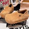 Ретро плюшевые Birkenstocks зимние женские новые ленивые Doudou ботинки теплые снежные хлопковые ботинки