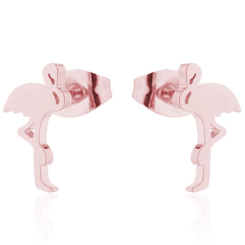 Серьги-гвоздики в стиле ретро из нержавеющей стали с милыми животными - рождественские серьги-гвоздики в виде птиц, кроликов и оленей