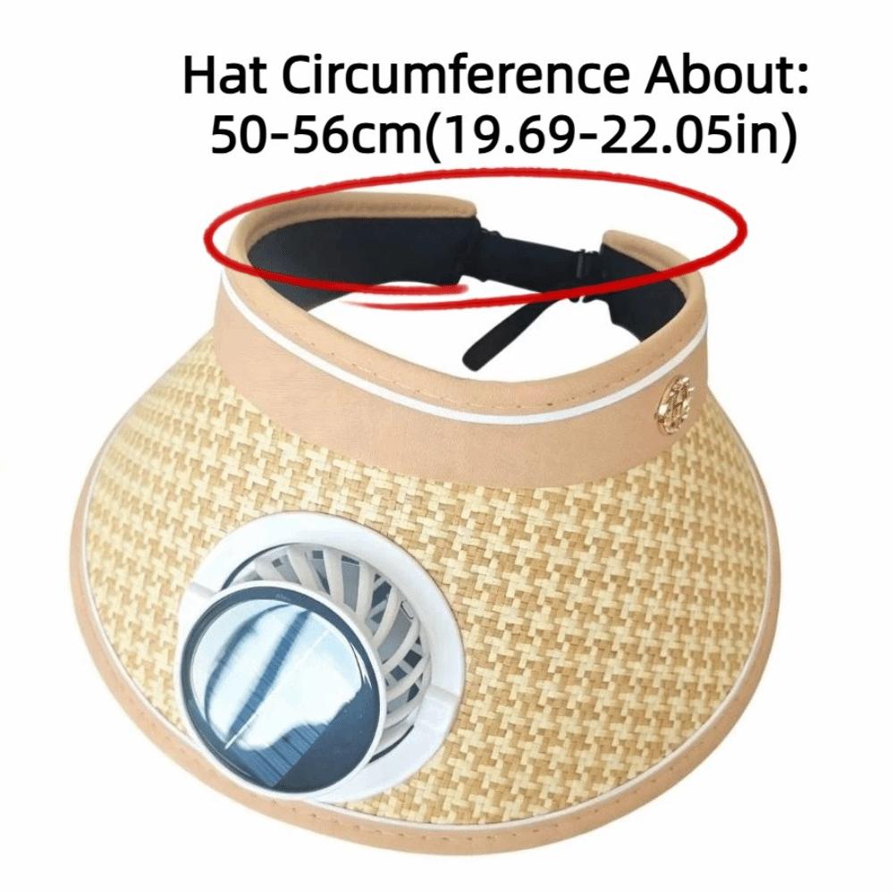 Folding Solar Fan Hat Breathable Wide Brim Sun Hat with Fan UV Protection Portable Summer Fan Visor Cap Hot Weather