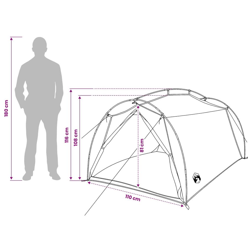 Tunnel Tent Grey and Orange 2 Person