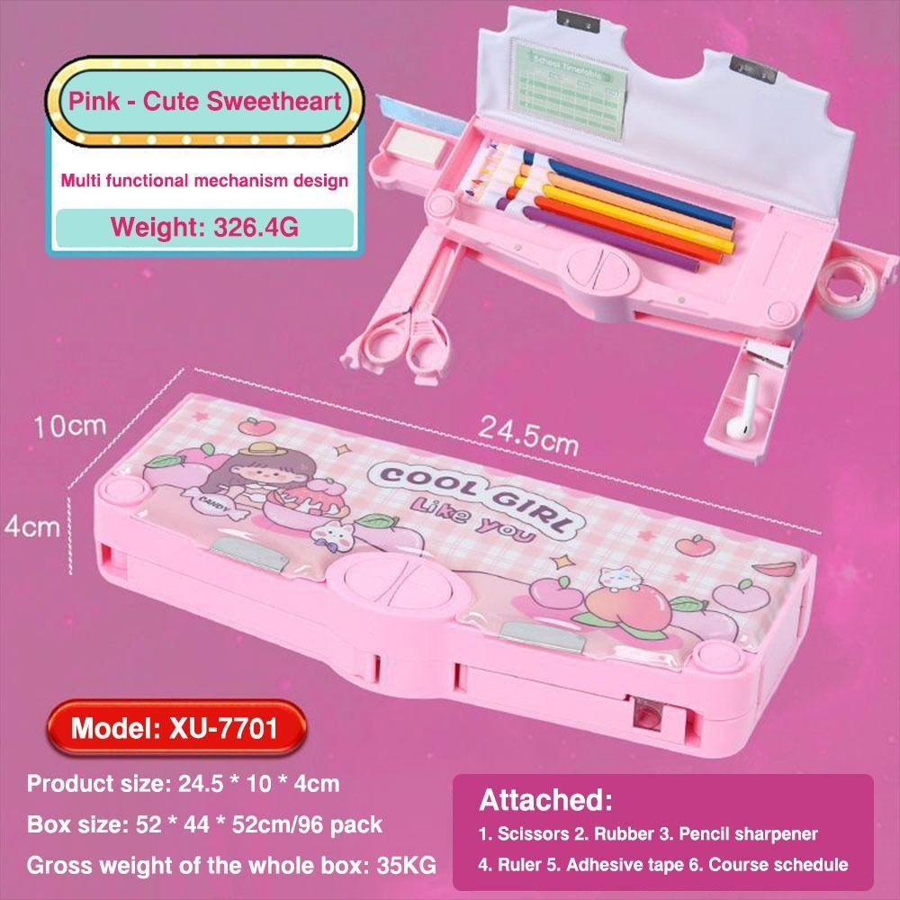 Двухъярусный пенал с точилкой Органайзер для канцелярских принадлежностей Для мальчиков/девочек