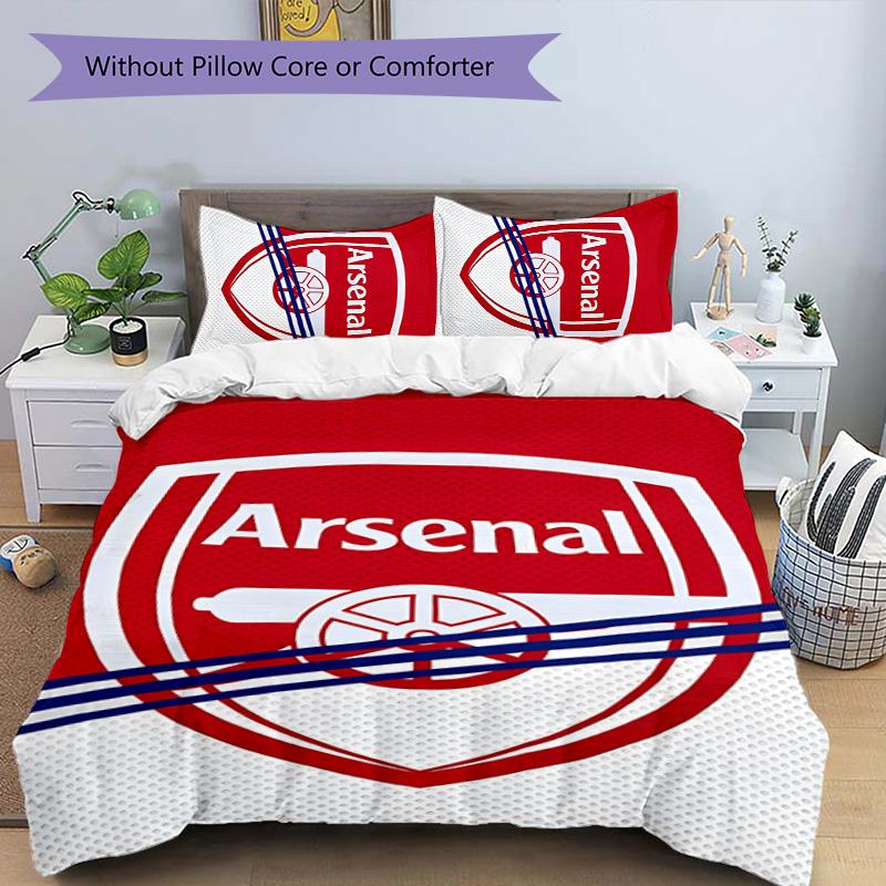 3pcs A-Arsenal12 Design Cover Set - HD Printed Bedding with 1 Cover and 2 Pillowcases - Perfect for Home and Dorm Decor