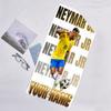 1pc Brazilian football player Beach Towel with Custom Name, Beach and Seaside Swimming Pool Equipment, Fashion Pattern, Rectangular, Travel Essential