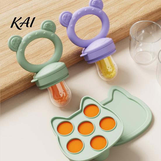 Easy to Hold Baby Feeder Silicone Fruit Feeder/Mold, Food Training Teething Relief Pacifier, Feeding Tool Safe Chewer for Infants Travel Pacifier