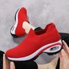 Fashion Women Spring Casual Sport Shoes for Women Red Air Cushion Running Shoes Breathable Knitted Sneakers Lightweight Leisure Sneakers