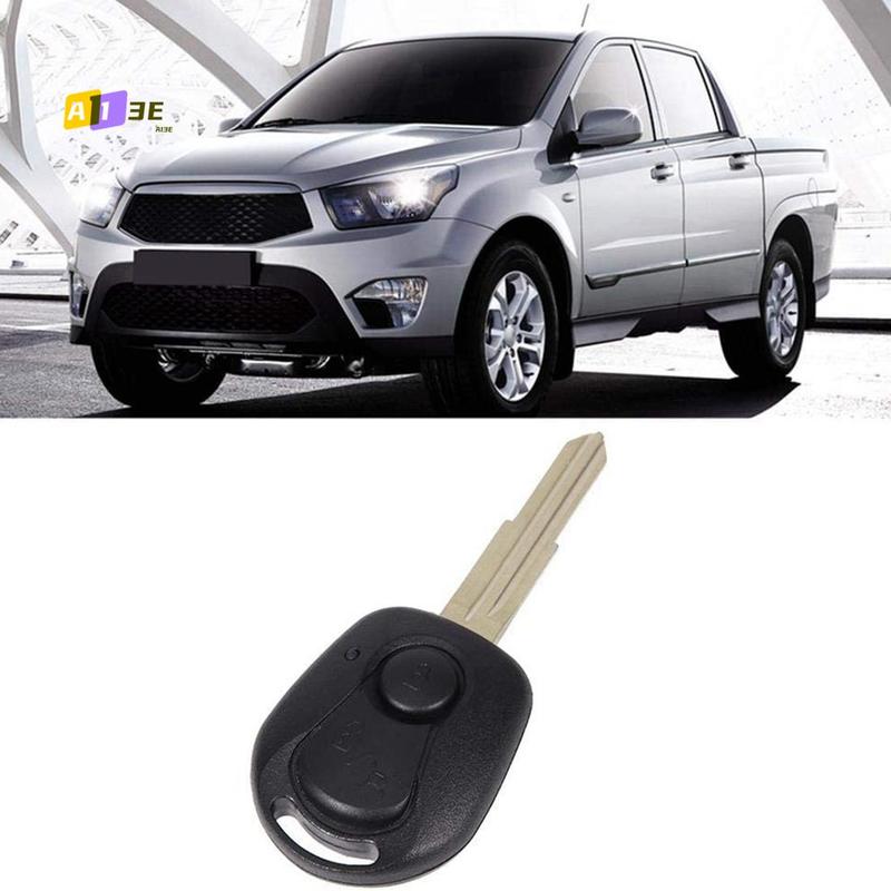 A03E-2 Buttons Remote Key Shell For Ssangyong Actyon Kyron Rexton Uncut Blade Key Fob Cover Case Replacement
