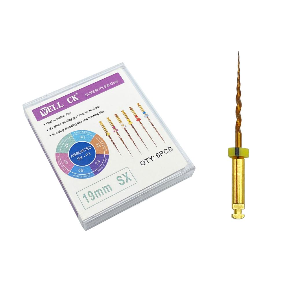 Зубной файл корневого канала, золотые эндодонтические суперфайлы, золотые эндодонтические файлы, 25 мм, никель-титан