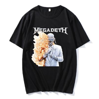 Футболка с принтом альбома Megadeth из Rock Band, короткий рукав, 100% хлопок, свободный крой, мужская, тяжелый металл, повседневная, унисекс, уличная одежда, хип-хоп футболки, мужская женская одежда