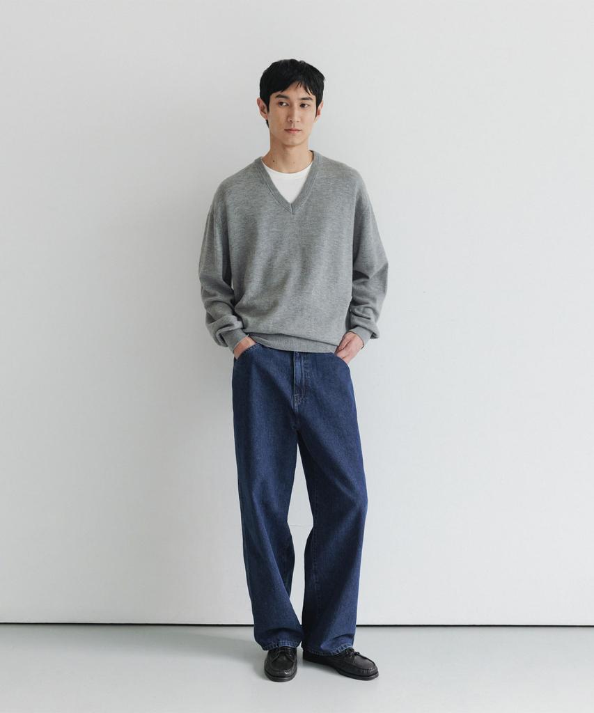 BLANKROOM V-Neck Knit_Light Gray