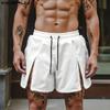 Мужские повседневные шорты с эластичной талией на кулиске, с разрезами по бокам и кисточками