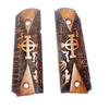 WWII US M1911 / 1911 .45 Wooden Pistol Grips "Veritas Aequitas" Circle Cross GX-85SB-73E3