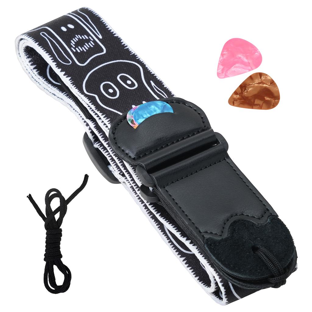 Electric Guitar Strap Premium Guitar Belts with Pick Suitable for Acoustic Guitar Ukulele Banjo Mandolin Bass Guitar Accessories