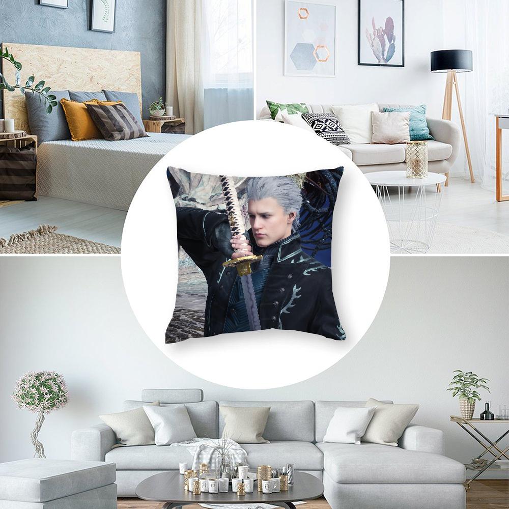 Наволочка для подушки Vergil D-Devil May C-Cry 3D-печать Полиэфирное волокно 45*45 см Декоративная наволочка для дивана Подарок на фестиваль