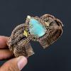 Amazonite Gemstone Handmade Copper Wire Wrap Jewelry Adjustable Bracelet For Women