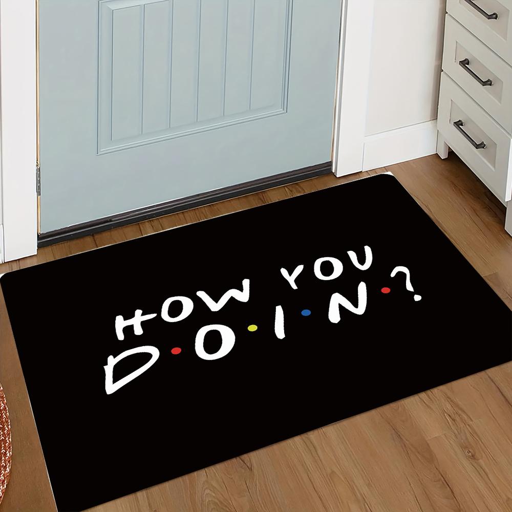 Vintage Text Art Floor Mat - Soft Carpet for Living Room Kitchen Entryway, Artistic Welcome Rug Home Decor
