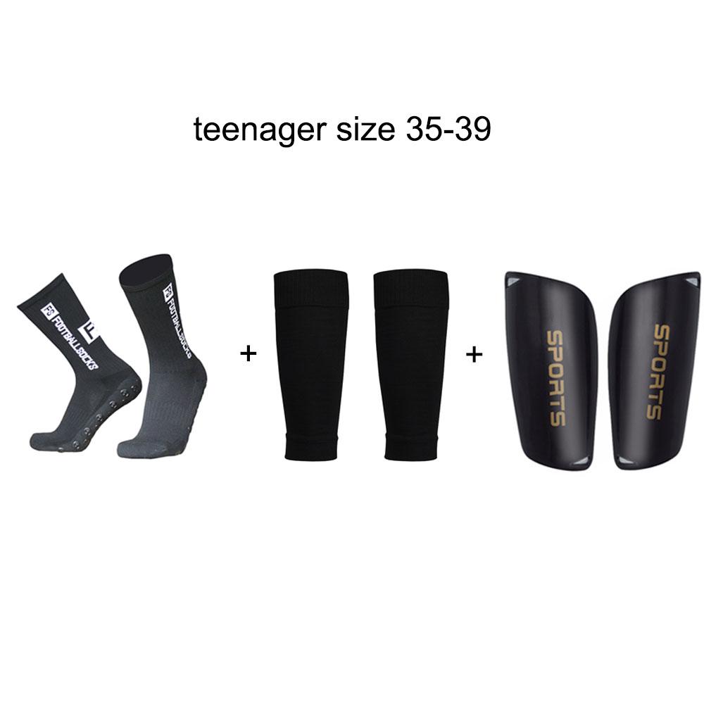 Youth 3 Pairs/Set of Soccer Shin Guard Football Grip Socks and Soccer Sleeves Crew Football Sport Socks for Teenagers