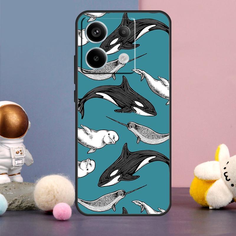 Чехол с рисунком китов в синем океане для Xiaomi Redmi Note 13 9 10 11 12 14 15 Pro Plus Redmi 15 15C 14C 10C 12C 13C