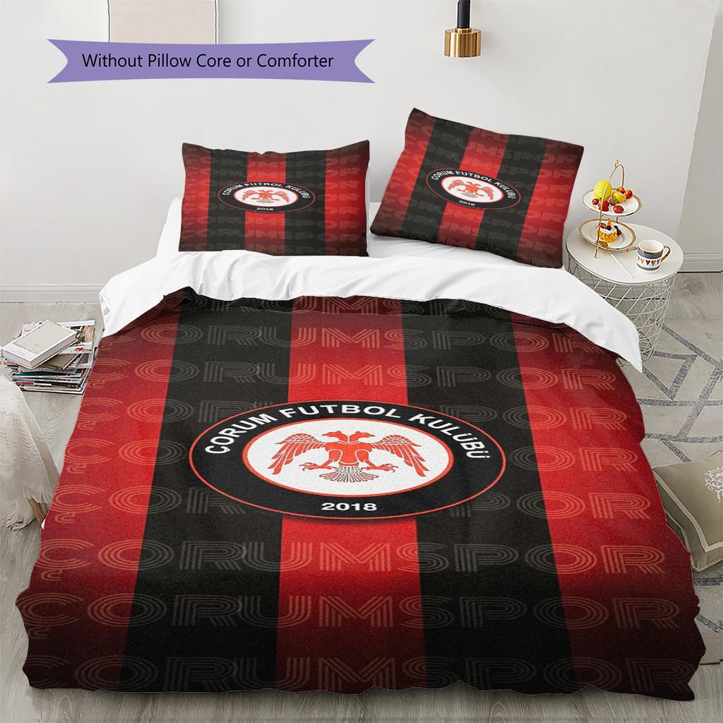 CORUM FK Pattern Bedding Set Quilt Cover Pillowcase Home Decor Gift (1 * duvet cover + 2 * pillowcase, without core)