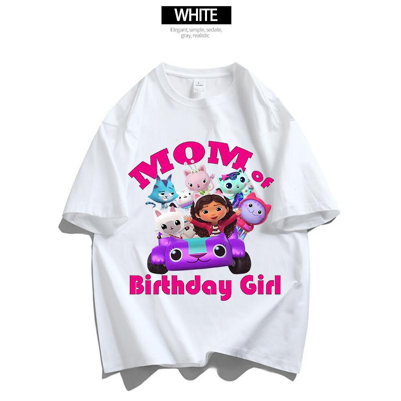 Футболка Gabby Dollhouses Папа Мама Взрослый Топ Мужской Женский Лето Одежда для родителей и детей Футболка Семейная одежда Мультфильм Аниме Подарок на день рождения