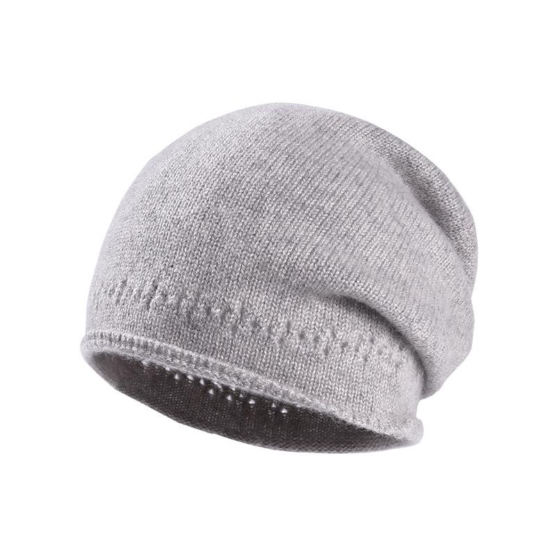 Женская вязаная шапка-бини из чистого кашемира - Универсальная шапка-носок для осени и зимы