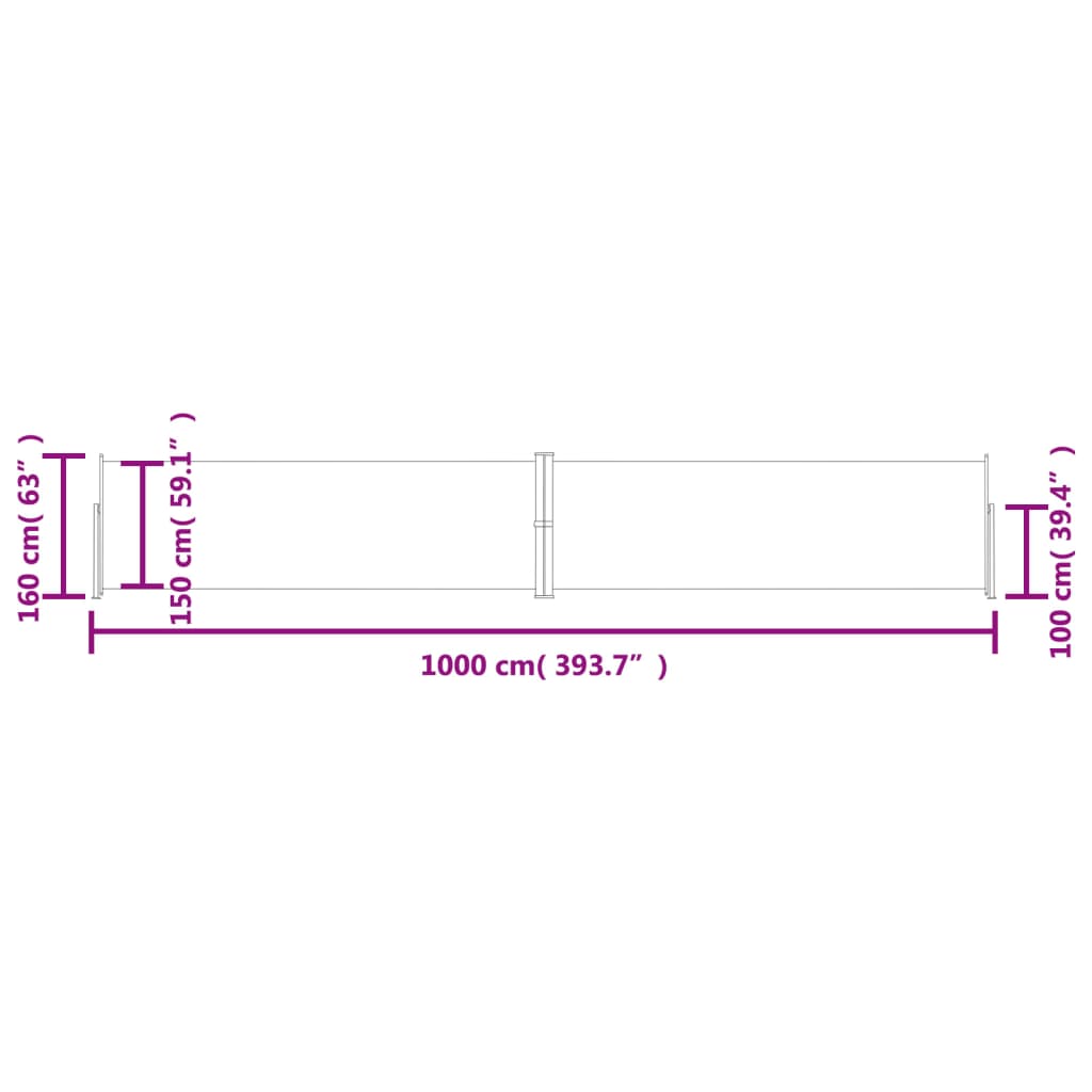 Retractable Side Awning Blue 160 x 1000 cm