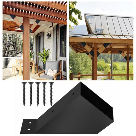 Кронштейн для беседки Yousheng 4 шт., угловые кронштейны 45 градусов с дренажными отверстиями, устойчивое к ржавчине покрытие, опоры для беседки