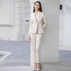 New Spring/Autumn Two-Button Color Block Formal Trouser Suit for Professional Interviews and Workwear