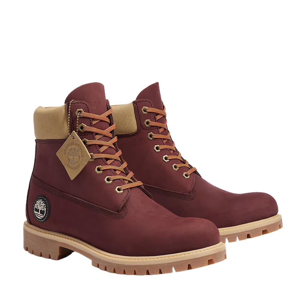 Timberland 6-дюймовые премиальные водонепроницаемые ботинки бургунди бежевые мужские кроссовки красные TB0A2P6W-EQ3