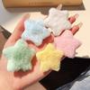 5pcs Plush Pentagram Hair Clip Y2K Star Duckbill Clip White Pink Fur Dopamine Hair Ornament Sweet Headwear for Women