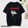 CAMARÓN Graphic Print Tops Stylish Men's T-shirt Fun Novelty Short Sleeved Streetwear Cotton Retro Trend Cool Street T Shirts