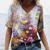 Fashion Floral Flower Graphics 3D Print T-Shirts Woman Summer T Shirt Streetwear Women's Y2K Tops Oversized Clothing Girls Tees