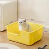 High-Capacity Cat Litter Box Semi Closed Kitty Litter Pan Anti-Splash Pet Dog Toilet Large Cats Small Animals Bedpan Pet Sandbox