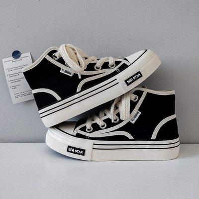 2025 зима новые парусиновые туфли женские бархатные теплые высокие кеды ins трендовые студенческие универсальные спортивные и для отдыха женские туфли