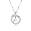 925 Sterling Silver Moonstone Feather Jewelry Set Necklace Earrings Bracelet Women Wedding Anniversary Gift Factory