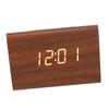 Wood Digital Alarm Clock Triangle Modern Simple Design Portable Wooden LED Clock for Home Office Travel