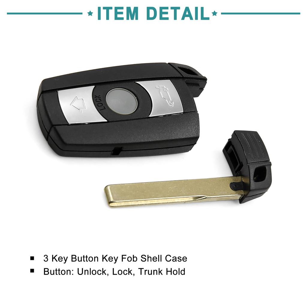 ACROPIX Keyless Entry Case Key Fob Shell Cover Replacement for BMW 328i Black 1 Piece